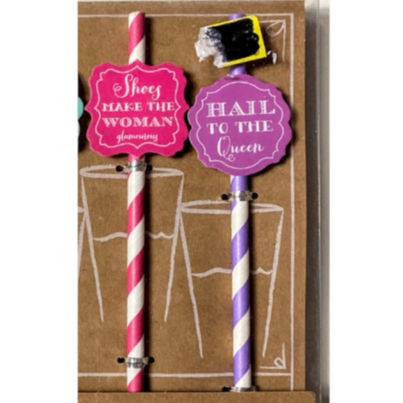 NIP Set of 20 Paper Party Straws In 4 Fun Designs - Picture 4 of 9